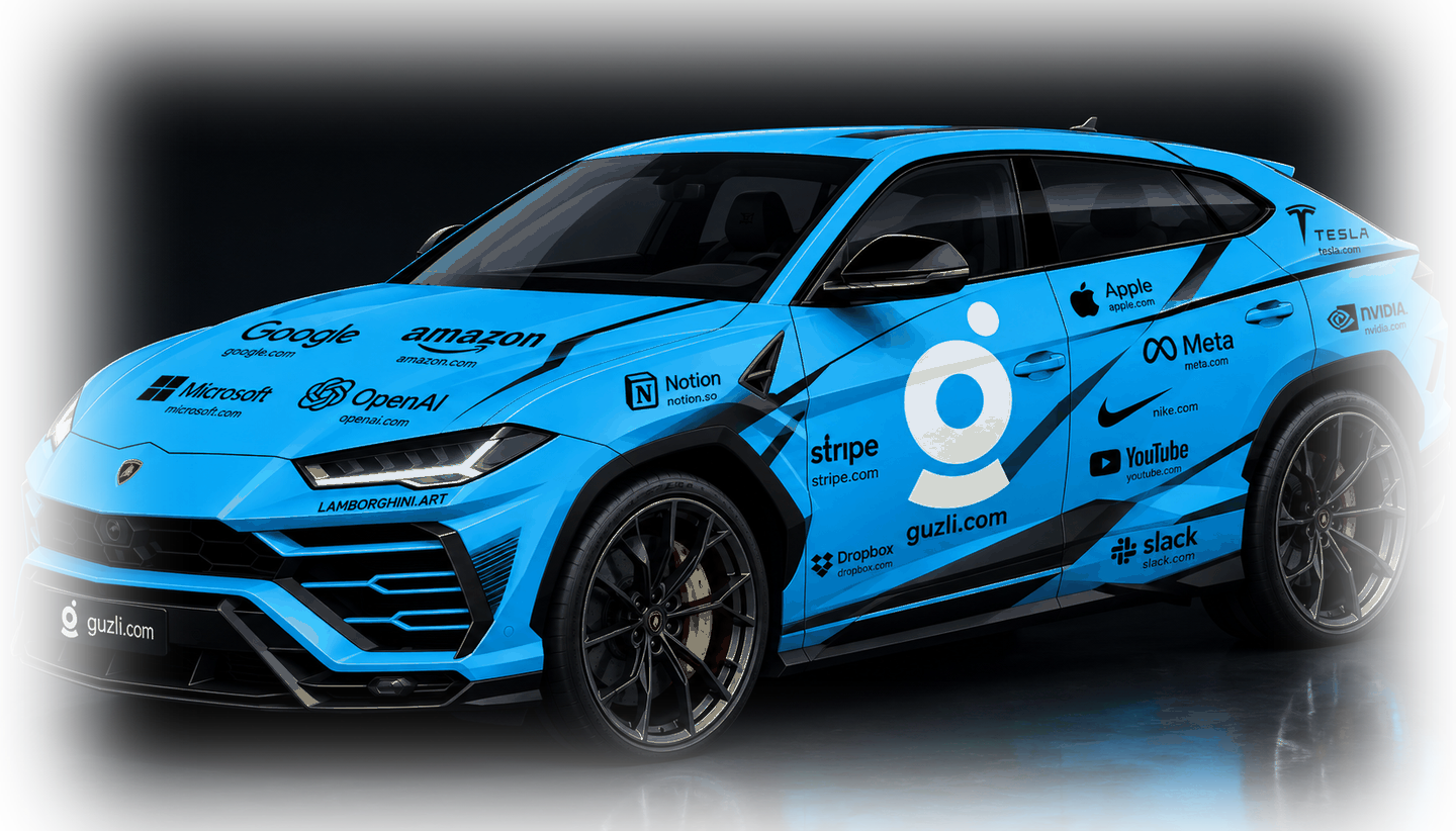 Lamborghini Urus wrapped in sponsor logos